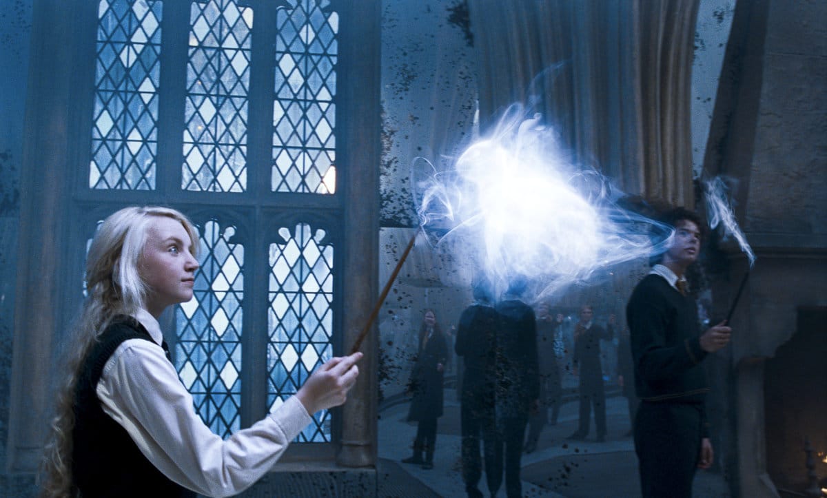 Luna Lovegood invoking a Patronus Charm. Image © 2007 Warner Bros. Ent